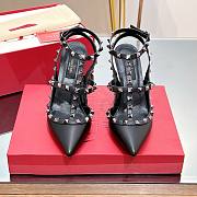 Valentino black leather silver studs heels - 5