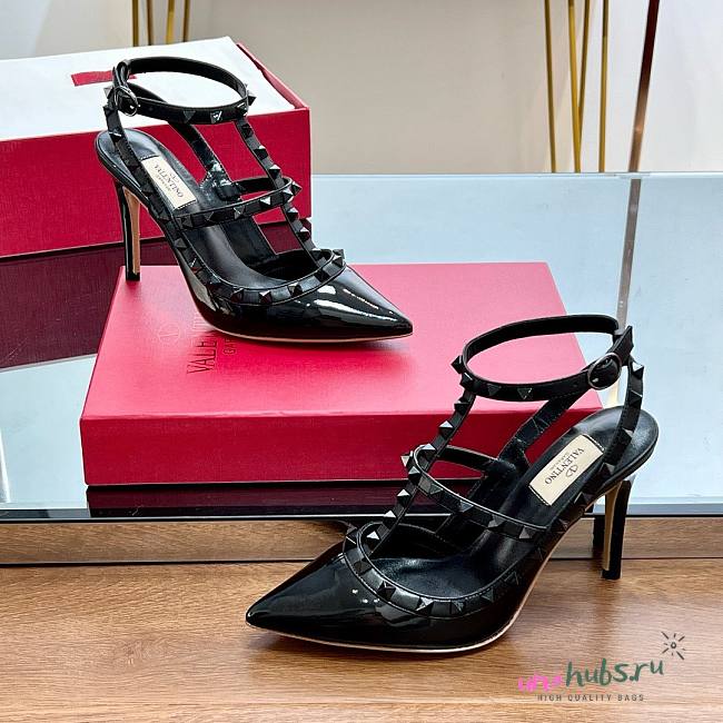 Valentino black patent black rockstud high heels  - 1