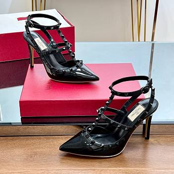 Valentino black patent black rockstud high heels 