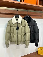 Prada puffer sherling ( green/ black) coat - 1