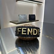 Fendi Nano Fendigraphy brown fabric charm bag - 5