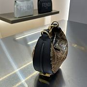 Fendi Nano Fendigraphy brown fabric charm bag - 3