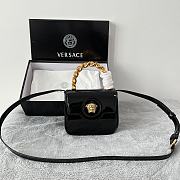 Versace La Medusa black patent mini bag - 1