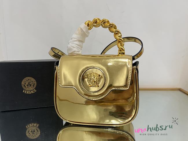 Versace La Medusa gold patent mini bag - 1