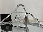 Versace La Medusa silver leather mini bag - 3