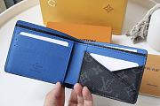 Louis Vuitton BRAZZA short wallet ( white/ black/ blue) - 2