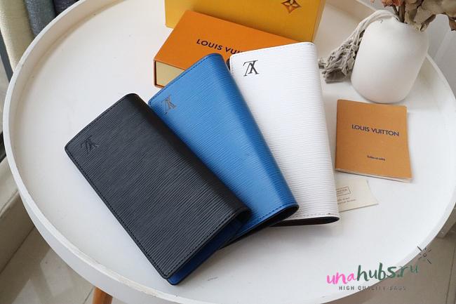 Louis Vuitton BRAZZA long wallet ( white/ black/ blue) - 1