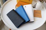 Louis Vuitton BRAZZA long wallet ( white/ black/ blue) - 1