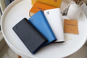 Louis Vuitton BRAZZA long wallet ( white/ black/ blue)