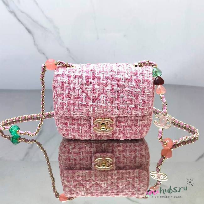 Chanel 23P Mini Flap Bag in Pink Tweed AS3782 - 1