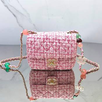 Chanel 23P Mini Flap Bag in Pink Tweed AS3782