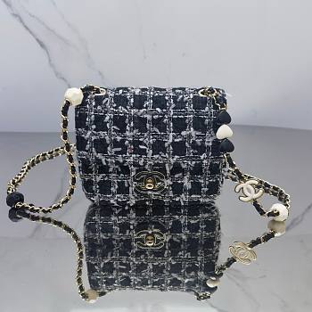 Chanel 23P Mini Flap Bag in Black Tweed AS3782