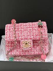 Chanel 23P Small Flap Bag in Pink Tweed AS3782 - 2