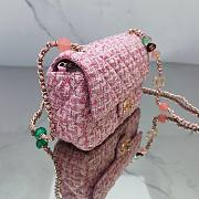 Chanel 23P Small Flap Bag in Pink Tweed AS3782 - 4