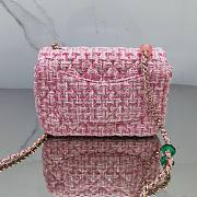 Chanel 23P Small Flap Bag in Pink Tweed AS3782 - 5