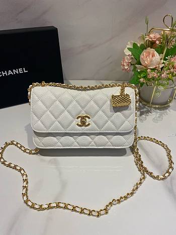Chanel 23S Woc White Caviar Leather Bag