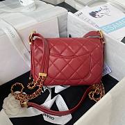 Chanel small foldable red lambskin gold hardware bag  - 6