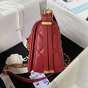 Chanel small foldable red lambskin gold hardware bag  - 4