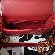 Chanel small foldable red lambskin gold hardware bag  - 3