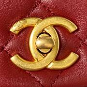 Chanel small foldable red lambskin gold hardware bag  - 2