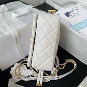 Chanel small foldable white lambskin gold hardware bag - 5