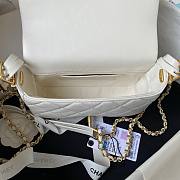 Chanel small foldable white lambskin gold hardware bag - 3