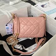 Chanel small foldable pink lambskin gold hardware bag - 3