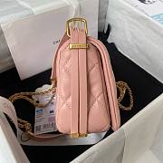 Chanel small foldable pink lambskin gold hardware bag - 5