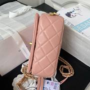 Chanel small foldable pink lambskin gold hardware bag - 4