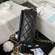 Chanel small foldable black lambskin gold hardware bag - 6