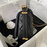 Chanel small foldable black lambskin gold hardware bag - 5