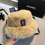 YSL Fur Bucket Beige Hat - 1