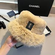 YSL Fur Bucket Beige Hat - 6