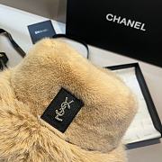 YSL Fur Bucket Beige Hat - 5