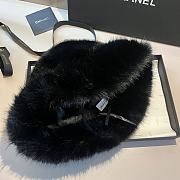 YSL Fur Bucket Black Hat - 3