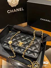 Chanel Woc flower CC Grained Black Calfskin Bag - 4