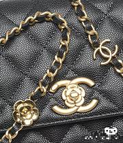 Chanel Woc flower CC Grained Black Calfskin Bag - 5