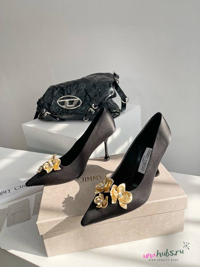 Jimmy Choo gold flower heels 02 - 1