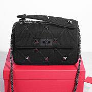 Valentino Garavani all black fabric 25cm bag - 1