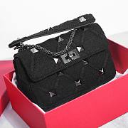 Valentino Garavani all black fabric 25cm bag - 2