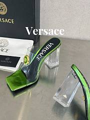 Versace Medusa Transparent Green Leather Sandals - 2