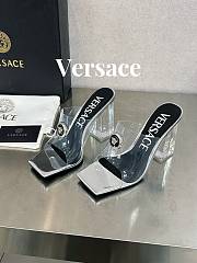 Versace Medusa Transparent Gray Leather Sandals - 1