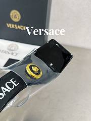 Versace Medusa Transparent Black Leather Sandals - 5