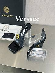 Versace Medusa Transparent Black Leather Sandals - 4