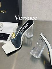 Versace Medusa Transparent White Leather Sandals - 3