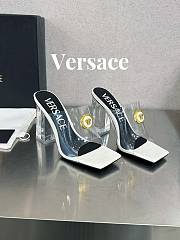 Versace Medusa Transparent White Leather Sandals - 2