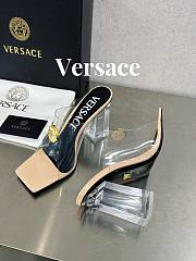 Versace Medusa Transparent Beige Leather Sandals - 6