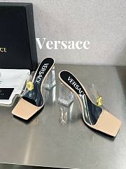 Versace Medusa Transparent Beige Leather Sandals - 4