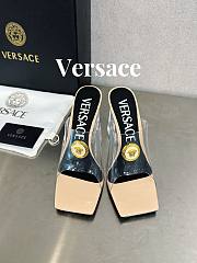 Versace Medusa Transparent Beige Leather Sandals - 3