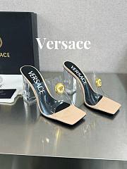 Versace Medusa Transparent Beige Leather Sandals - 2